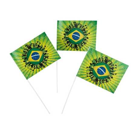 Papierfähnchen "Brasilien" - 50 Stück