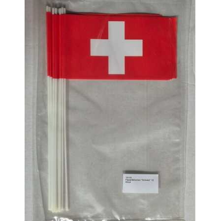 Papierfähnchen "Schweiz" 10 Stück