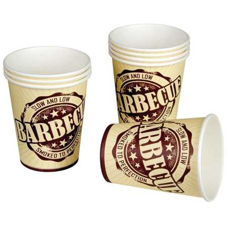 Papp-Becher "Barbecue" - 0,2 l - 8 Stück