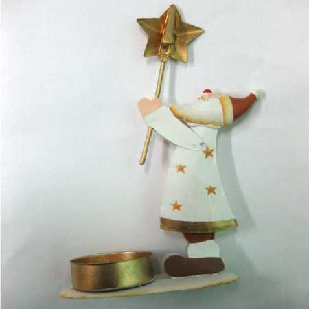 Preview: Teelichthalter - Weihnachtsmann mit Kartenhalter