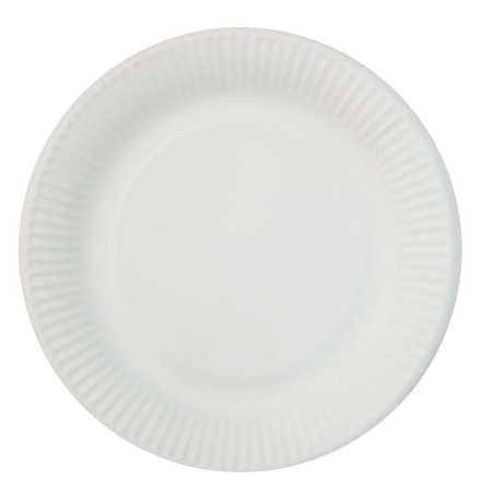 Pappteller - weiß - Durchmesser: 18 cm  - 100