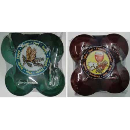 Weihnachtskerzen - Duftstumpen - 40 x 60 - 4 Stück - grün oder bordeaux