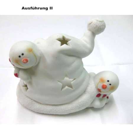 Preview: Windlicht - Schneemann aus Terracotta - 2 Ausführungen