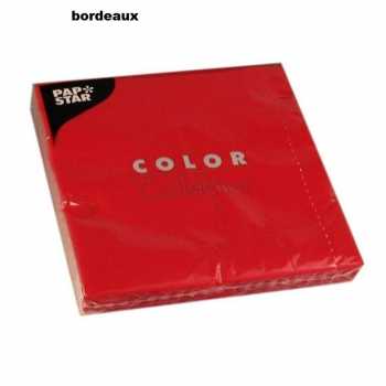 Serviette - 25 x 25 cm - uni - 3-lagig - 1/4-falz - 20 Stück - verschiedene Farben