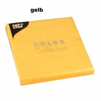 Serviette - 25 x 25 cm - uni - 3-lagig - 1/4-falz - 20 Stück - verschiedene Farben