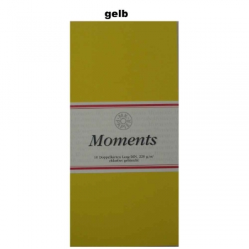 Moments-Doppelkarten - Din lang - 10 Stück - Farbe: gelb oder grün