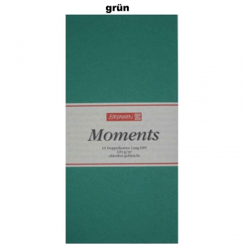 Moments-Doppelkarten - Din lang - 10 Stück - Farbe: gelb oder grün