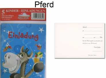 Kinder-Einladungen mit Umschlag und Innentext