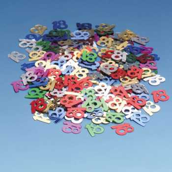 Folien-Konfetti - Zahlen - bunt - 15 g - Zahl: 18, 25, 30, 40, 50, 60, 70 oder 80