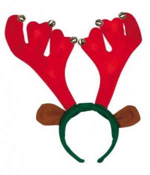 Haarreifen mit Elchohren und Glöckchen