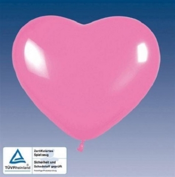 Herzballon - Farbe:  rosa oder weiß - Abnahmemenge: 5 Stück oder 100 Stück