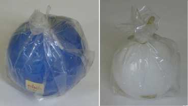Kugelkerze - Durchmesser: 70 mm - Fabe: mittelblau oder weiß