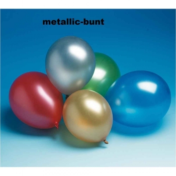 Metallic-Luftballon - 9 Stück - Farben: bunt, gold oder silber