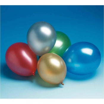 Metallic-Luftballon - 9 Stück - Farben: bunt, gold oder silber