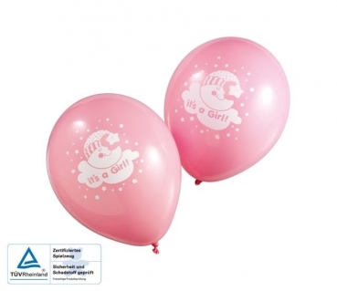 Luftballon "It's a boy" oder "It's a girl" - 5 Stück - Farbe: hellblau oder rosa