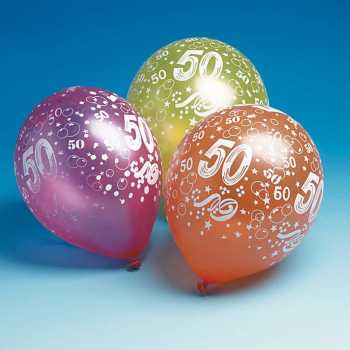 Luftballon mit Druck - bunt - 5 Stück - Zahl: 18, 30, 40, 50, 60, 70 oder 80
