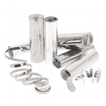 Luftschlange - 4 m - metallic - 18 Luftschlangen/Rolle - verschiedene  Farben
