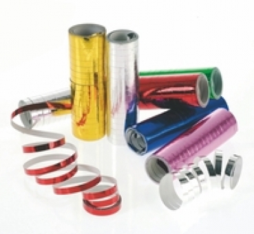 Luftschlange - 4 m - metallic - 18 Luftschlangen/Rolle - verschiedene  Farben