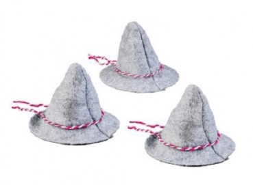 Mini-DekoSeppelhut mit pink/weißer Kordel