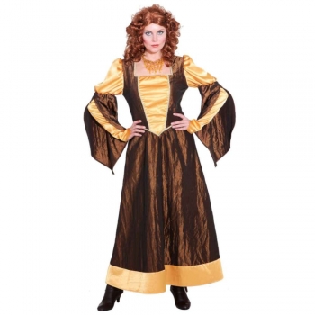 Mittelalterkleid - Juliet - braun-gold - Größe: 38 oder 42