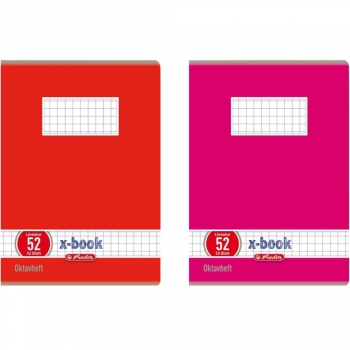 Oktavheft - DIN A6 - kariert - 32 Blatt - Farbe: pink oder rot