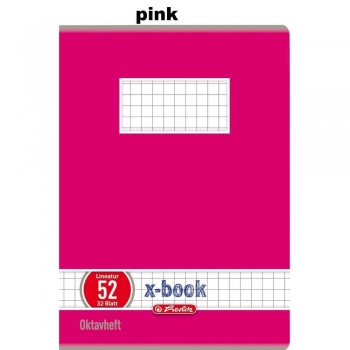 Oktavheft - DIN A6 - kariert - 32 Blatt - Farbe: pink oder rot