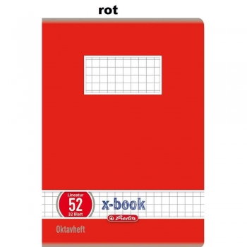 Oktavheft - DIN A6 - kariert - 32 Blatt - Farbe: pink oder rot