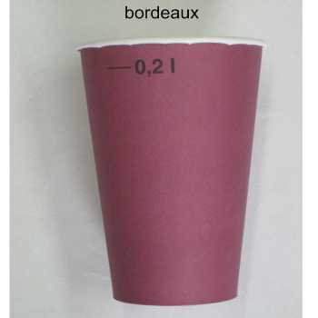Pappbecher - 0,2 l - 20 Stück - Farbe: blau, bordeaux, gelb oder rot
