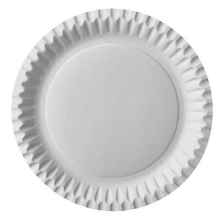 Pappteller D: 23 cm -  weiß - 100 Stück