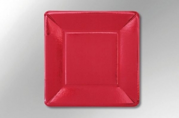 Pappteller uni metallic 8 Stück Farbe: gold oder rot
