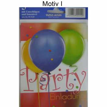 Party-Einladungen mit Umschlag - 5 Stück