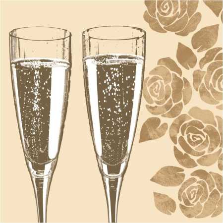 Silvester-Serviette/Hochzeitsserviette "Cheers" - 25 x 25 cm oder 33 x 33 cm - 20 Stück