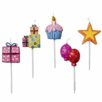 Kerzen "Party" auf Plastikpicker für Muffins
