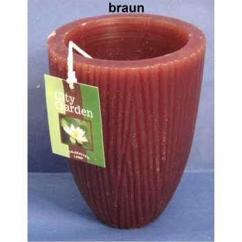 Windlicht aus Wachs - Farbe: braun, gelb, hellgrün, dunkelgrün oder orange