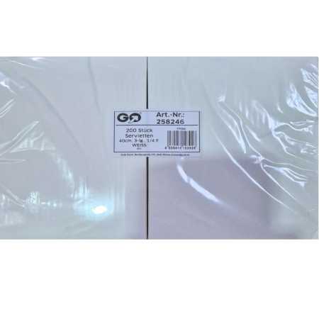 Serviette - weiß - 3-lagig - 40 x 40 cm - 1600