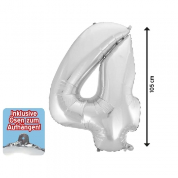 Folienballon 4 silber