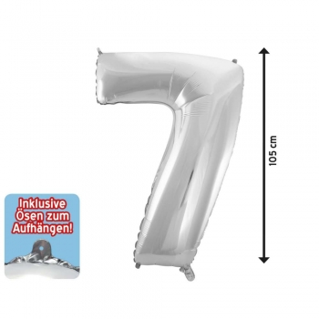 Folienballon 7 silber