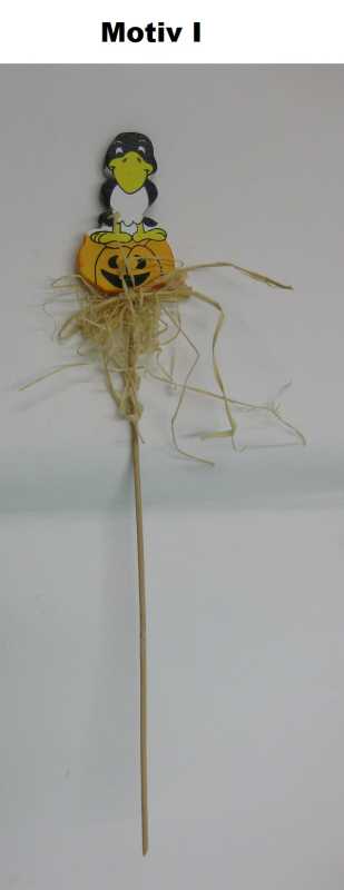 Blumenstecker mit Holzraben - Länge: ca. 24 cm - verschiedene Ausführungen