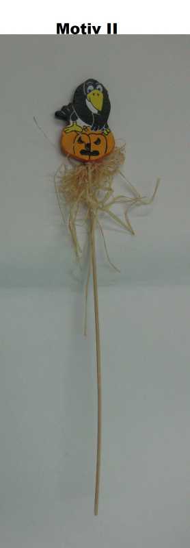 Blumenstecker mit Holzraben - Länge: ca. 24 cm - verschiedene Ausführungen