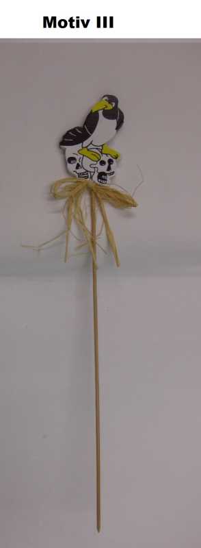 Blumenstecker mit Holzraben - Länge: ca. 24 cm - verschiedene Ausführungen