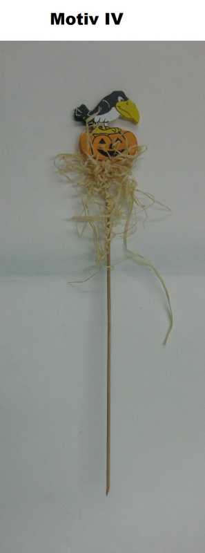 Blumenstecker mit Holzraben - Länge: ca. 24 cm - verschiedene Ausführungen