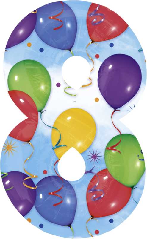 Folienballon "8" - Höhe: ca. 86 cm