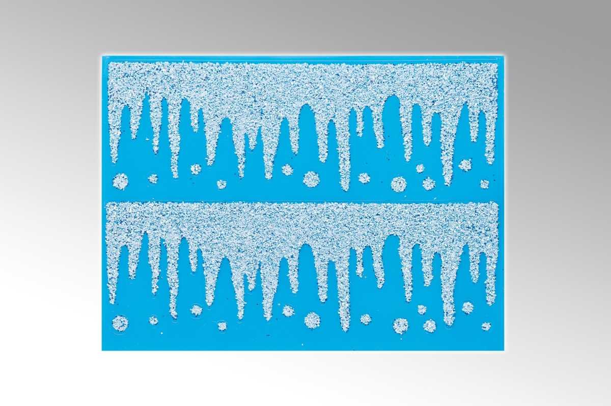 Fensterbild "Eiszapfen" mit Glitzer - 30 x 40 cm
