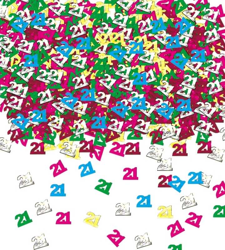 Folien-Konfetti - Zahl: 21, 65 oder 95 - 14 g/Paket