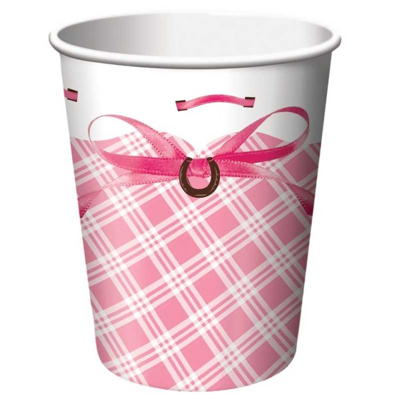 Becher "weißes Pferd" - 8 Stück