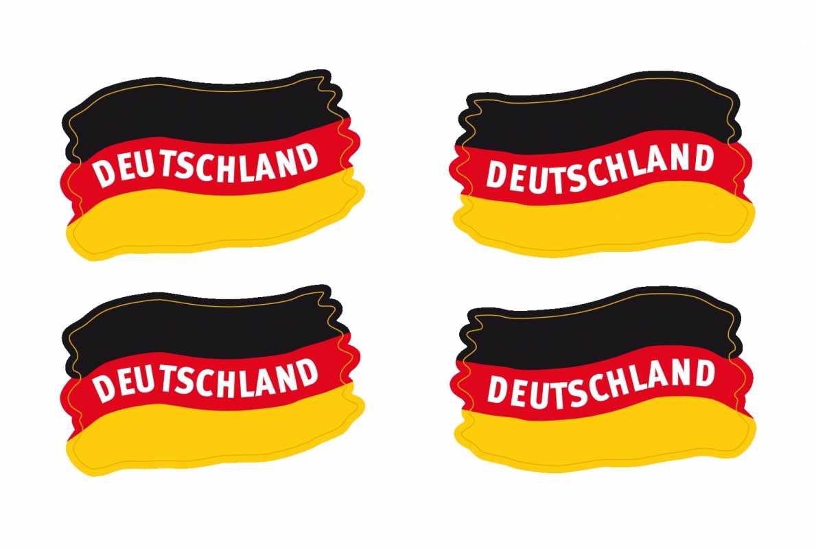 Colourface - Deutschland-Flagge - 4 Sticker/Bogen