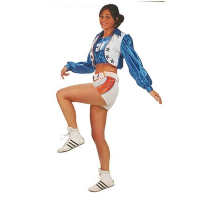 Cheerleaderkostüm - blau/weiß - Größe: 40/42 oder 44/46