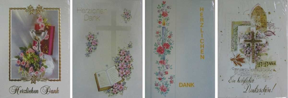 Konfirmation - Danksagung mit Innentext - 5 Stück