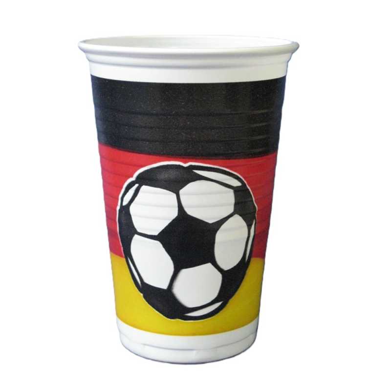 Kunststoffbecher mit  Fußballmotiv 10 Stück