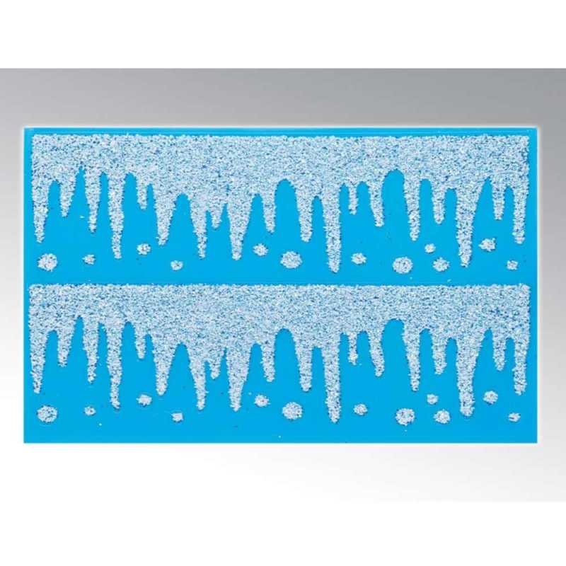 Fensterbild "Eiszapfen" mit Glitzer - 30 x 40 cm